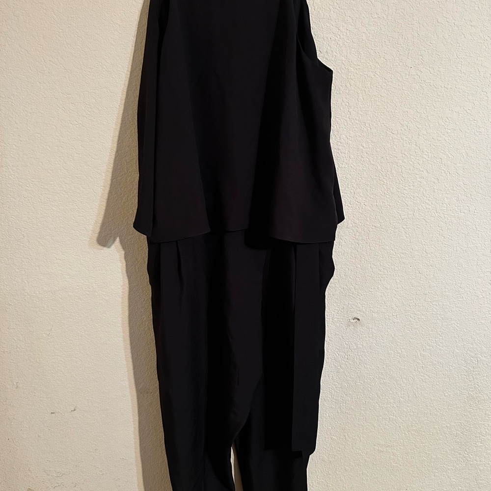 Halston Heritage Classic Black Jumpsuit Elegant Formal